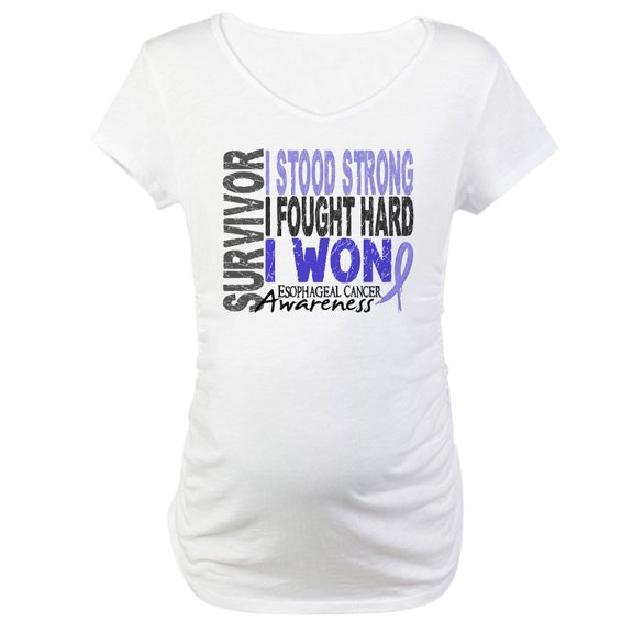 CafePress - Survivor 4 Esophageal Cancer Shirts And Gifts Mate - Cotton Maternity T-shirt, Cute & Funny Pregnancy Tee