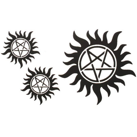 Yeeech Temporary Tattoo Sticker Paper Supernatural Circle Pentagram Sun for  Arm Chest (2 Sheet) | Walmart Canada