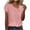 Pink, variant on Otaozi Summer Tops For Women Plus 2025 Vacation Womens Plus Size Tops Short Sleeve Tunic Plus Size Blouses For Women 4X-5X Cotton Beach Vacation Clothes For Women Petite