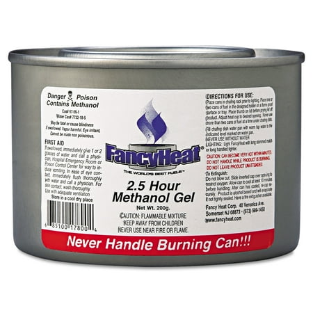 FancyHeat F800 Methanol Gel Chafing Fuel Can, 2 1/2hr Burn, 7oz, 72/Carton