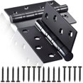 thumbnail image 1 of Bisagra de puerta de acero inoxidable, 2 piezas Bisagras de puerta Bisagras plegables Bisagras de acero inoxidable Bisagra de 3 mm de espesor, para puertas interiores sólidas (negro), 1 of 5