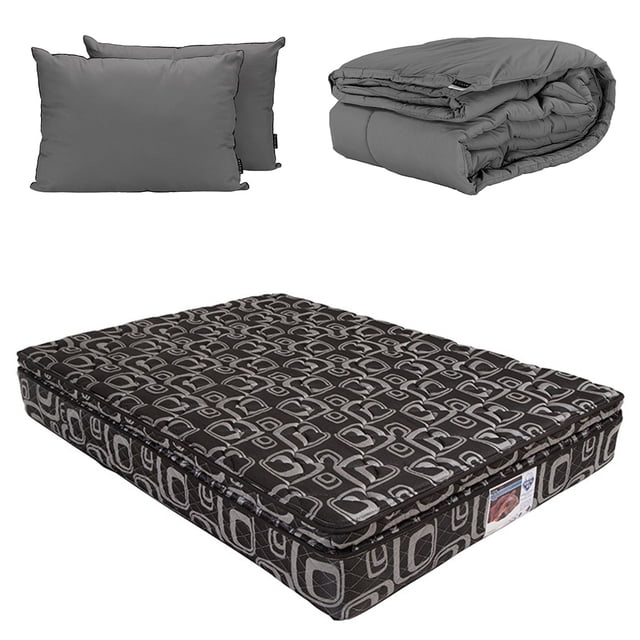 Colchón Queen Size Spring Air Morgan Almohada 2 Pack DICASA Edredón Homy 100% Poliéster