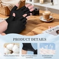 thumbnail image 3 of HXRH 12 Pairs Fingerless Cotton Gloves Washable and Reusable Moisturizing Gloves for Dry Hands Sleeping Eczema Gloves Fingerless Glove Soft and Comfortable(Black), 3 of 7