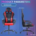 thumbnail image 3 of PayLessHere Racing Style Gaming Chair with Adjustable Pillows and Reclining Backrest for Unisex Gamers(Red), 3 of 7