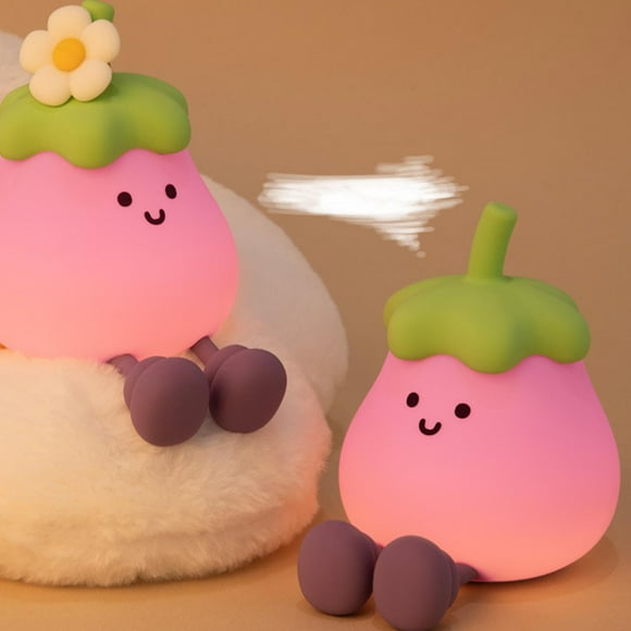 WIZUTIZ Silicones Charging Eggplant Night Light Eye Protection Bedroom Sleeping Light With Sleeping Pat Lamp Household Items The Best of Both Worlds