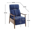 thumbnail image 2 of Accent Chair with Armrest & Footrest, Adjustable Recliner Chair with Cushion & Backrest, Wooden Armchair for Living Room, Bedroom, Office, Lunge Room & Studio, Blue, 2 of 7