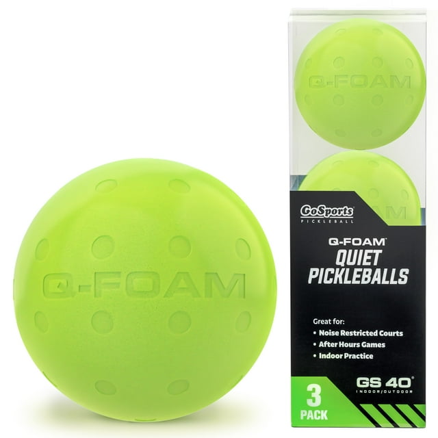 Pickleballs GoSports GS 40 Q-Foam, paquete de 3 unidades, para interiores o exteriores