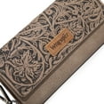 thumbnail image 6 of Wrangler Western Wallets for Women Trifold Wristlet Wallets Large Capacity Women Clutch Wallet with Coin Purse, Deep Khaki, 6 of 7
