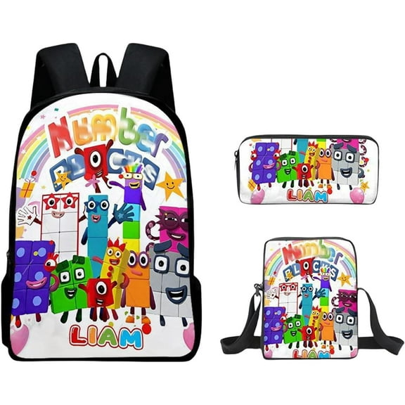 NumberBlocks Cartoon Casual Backpack Laptop Travel Backpacks Schoolbag Bookbag Bags Style-9