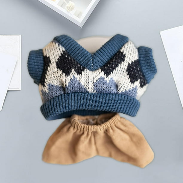Mini ropa para muñecas de 6 pulgadas, lindo traje con ropa para muñecas, ropa adorable, ropa para muñecas para niñas, trajes de pantalones para chaleco pantalones traje