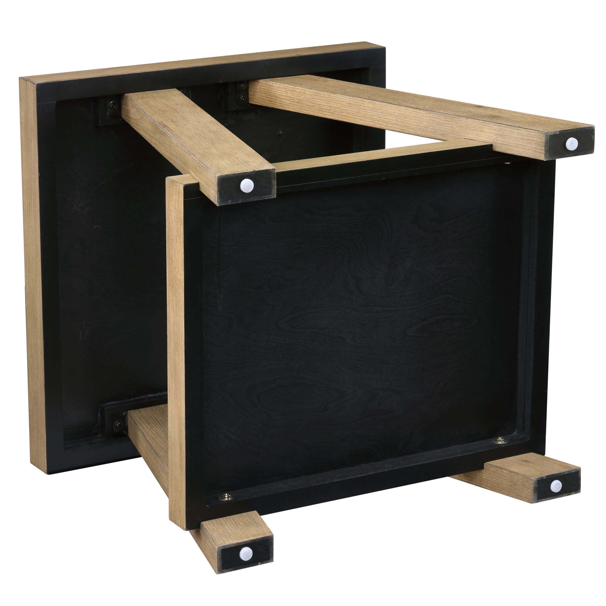 Steve Silver Orinda Modern Square End Table with Bottom Shelf, Warm Caramel