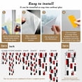 thumbnail image 6 of Red Grey Black Window Privacy Film, Irregular Geometric Modern Abstract Static Cling UV Sun Blocking Heat Control Window Tint Day and Night, Non-Adhesive One Way Windows Privacy Cover 17.7''x78.7'', 6 of 7