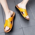 thumbnail image 6 of HAOTAGS Flip - flops Plus Size Men,Casual Plain Round - toe Fashionable Summer Beach Shoes Yellow 9.5, 6 of 7