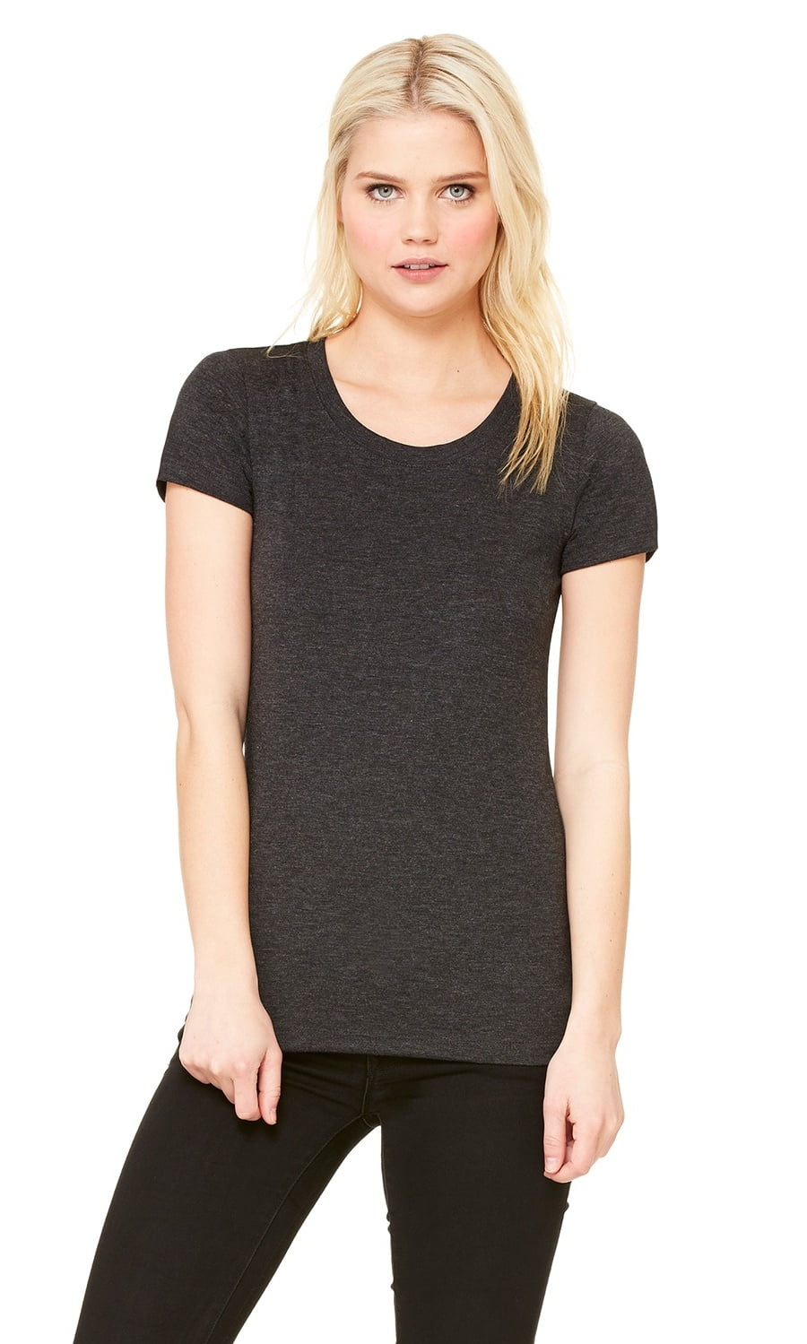 The Bella + Canvas Ladies Triblend Short Sleeve T-Shirt - CHAR-BLACK ...