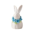 thumbnail image 2 of SMKE Easter Bunny Decorations,White Bunny With Blue Flower,Creative Handmade Ceramic Ornament For Gifting & Display,Ceramic Rabbit Statue,Spring Easter Home Decor,Porcelain Bunny Figurine Ornament, 2 of 4