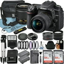 Nikon D7500 DSLR Camera with 18-55mm Lens   2pcs SanDisk 64GB Memory Card   Case   Tripod   Wideangle   Telephoto   ZeeTech Accessory Bundle