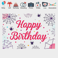 thumbnail image 6 of Happy Birthday Banner with Spider Webs Bats and Stars Elements Party Backdrop Decorations for Birthday Party Photography Props Decor Party Supplies, 6 of 6