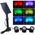 thumbnail image 1 of FloreceBien Luces solares para estanques al aire libre, luces de fuente LED RGB sumergibles 3 en 1, foco de paisaje de anochecer a amanecer para jardín, patio, árbol, césped (cambio de color +, 1 of 7