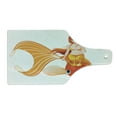 thumbnail image 2 of Underwater Cutting Board, Cartoon Mermaid Riding on Goldfish Swimming Animals Happy, Decorative Tempered Glass Cutting and Serving Board, Wine Bottle Shape, Orange Marigold White, by Ambesonne, 2 of 5