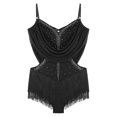 thumbnail image 3 of Yeahdor Robe de Cocktail Sans Manches Rumba Salsa Latin Ballroom Dance avec Franges Noir G, 3 of 5