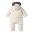 thumbnail image 5 of 3-6 Months Newborn Baby Winter Snowsuit Fleece Lined Hooded Footed Romper With Cute Bear Ears Infant Zipper Padded Jumpsuit One-Piece Footed Romper Newborn Gift, 5 of 9