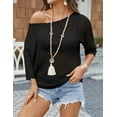thumbnail image 2 of Zeagoo Crochet Tops for Women Fashion Summer Sweater 2025 Short Sleeve Off Shoulder Knit Pullover Shirts, 2 of 5