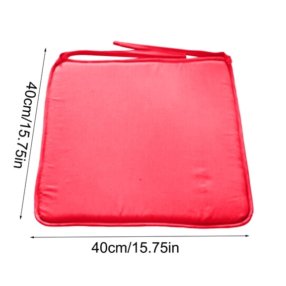 HAXMNOU Square Chair Cushion Pads with Ties, Soft Seat Pads with Non-Slip Backing for Indoor or Outdoor Chairs and Long Sitting Comfort, Red