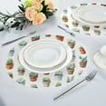 thumbnail image 4 of 15.4" Round Placemat Set of 1 Polyester Fabric Place Mats Non-Slip Dining Kitchen Table Mats for Kitchen Party Decor Cactus in Pots Pattern, 4 of 5
