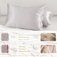 thumbnail image 7 of PROMEED 100% Mulberry Silk Pillowcase for Hair and Skin with Zipper, 23 Momme, Both Sides Pure Silk Pillow Case, Grade 6A+ Real Silk Case (Standard 20"x26", Light Grey), 7 of 7