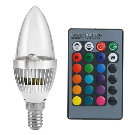 

3W Smart E14 RGB LED Colorful Change Color Bulb with 24 Candle Remote