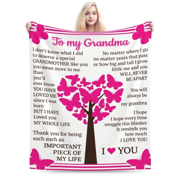 Grandma Gifts, Birthday Gifts for Grandma, Great Grandmother Mothers Day Christmas Birthday Flannel Throw Blanket, Grandmom Nana Gift 50x40