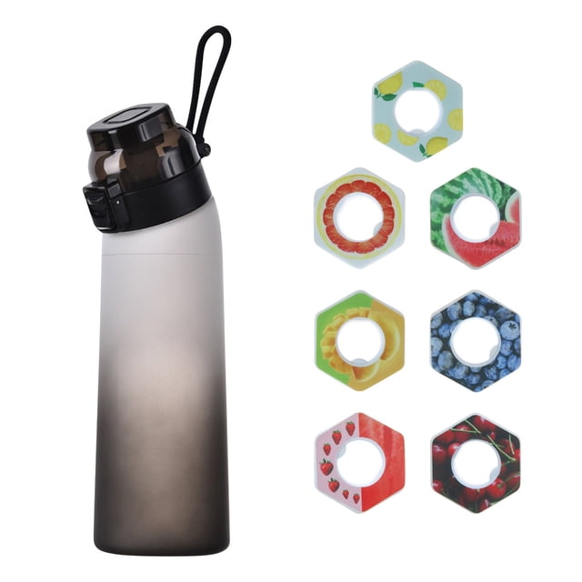 Botella de 700 ml, juego de botella de agua actualizada con pajita para beber de 7 cápsulas, botella de agua para exteriores