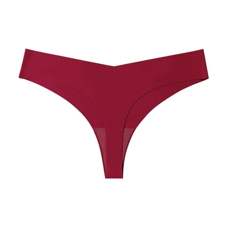 Bigersell Women s Panties Clearance Cheeky Panties Women High Cut Panty Style P-1666 Cotton Plus Size Panties Thongs Ladies Briefs Mid Waist Women s Briefs Wine L