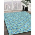 thumbnail image 3 of Ahgly Company Machine Washable Indoor Round Transitional Deep-Sea Green Area Rugs, 4' Round, 3 of 7