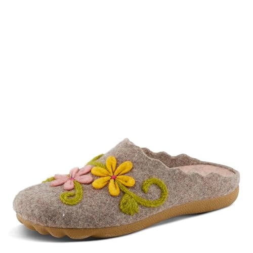 Flexus Women's ROSEBURG Leather Slides with Adjustable Straps, Cushioned Insole, and Durable Outsole