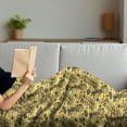 thumbnail image 3 of Tropical Soft Flannel Fleece Throw Blanket, Exotic Hawaiian Nature Sketchy Pineapples Flowers and Palms, Cozy Plush for Indoor and Outdoor Use, 50" x 60", Yellow Grey, by Ambesonne, 3 of 5