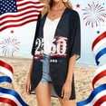 thumbnail image 5 of JULMCOMO 4th of July Lightweight Cardigans for Women Red White Blue Half Sleeve Patriotic Kimono Cover Ups Summer Tops Royal Blue S, 5 of 6