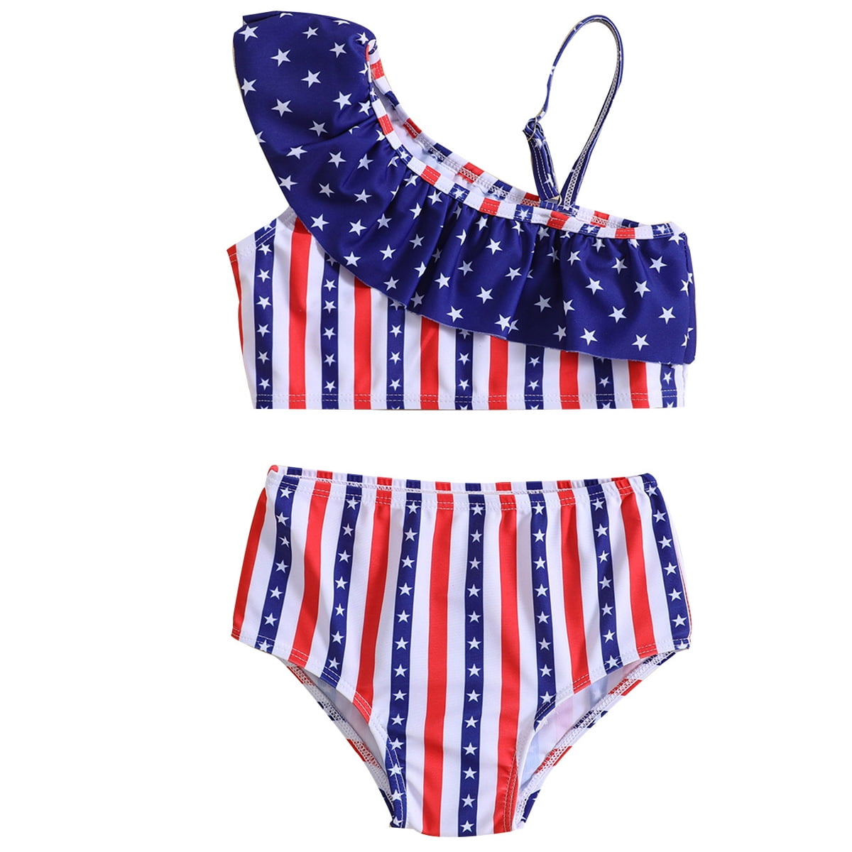 Baby swimsuit girl little girls swimsuit Girls OneShoulder + High