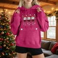thumbnail image 2 of Makaor Holiday Sweatshirts Womens Christmas Pockets Hooded Sweatshirt Zip up Graphic Long Sleeve Pullover Tees Fleece Cute Fall Winter Clothes, 2 of 3