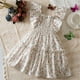 thumbnail image 4 of Odeerbi Niñas Verano Vestido Floral Con Volantes Manga Con Volantes Vestido de Princesa Sin Mangas Vacaciones En La Playa, 4 of 9