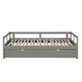 thumbnail image 4 of Extendable Daybed with Trundle Beds, Wood Daybed Frame with Pull Out Trundle, Twin to King Design Extending Daybed for Kids Girls Boys Teens Adults, No Box Spring Required, Gray, 4 of 7