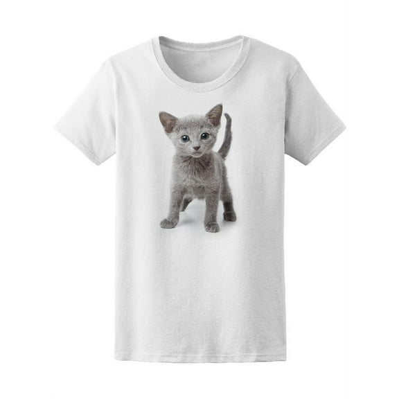 Russian Blue Kitten T-Shirt Women -Image by Shutterstock, Female XX-Large