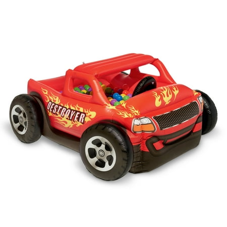 Play Day Monster Truck Inflatable Kids Pool And Playcenter Red