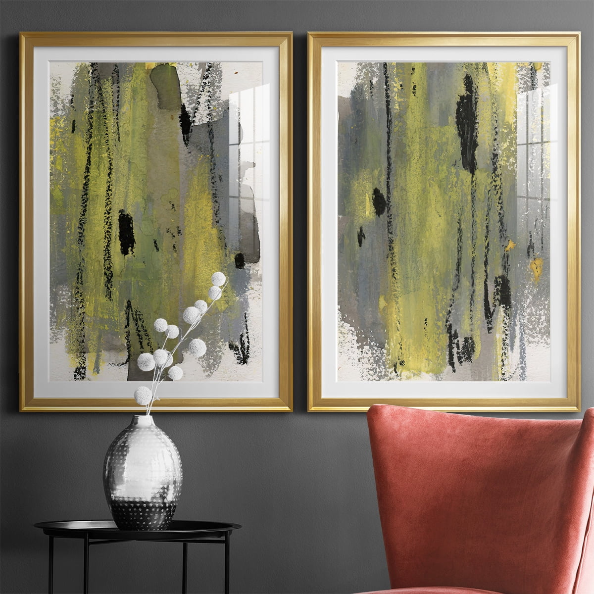 Wexford Home Loft Pastel I Premium Framed Print, 26.5" x 36.5" - Ready to Hang, Gold (Set of 2)
