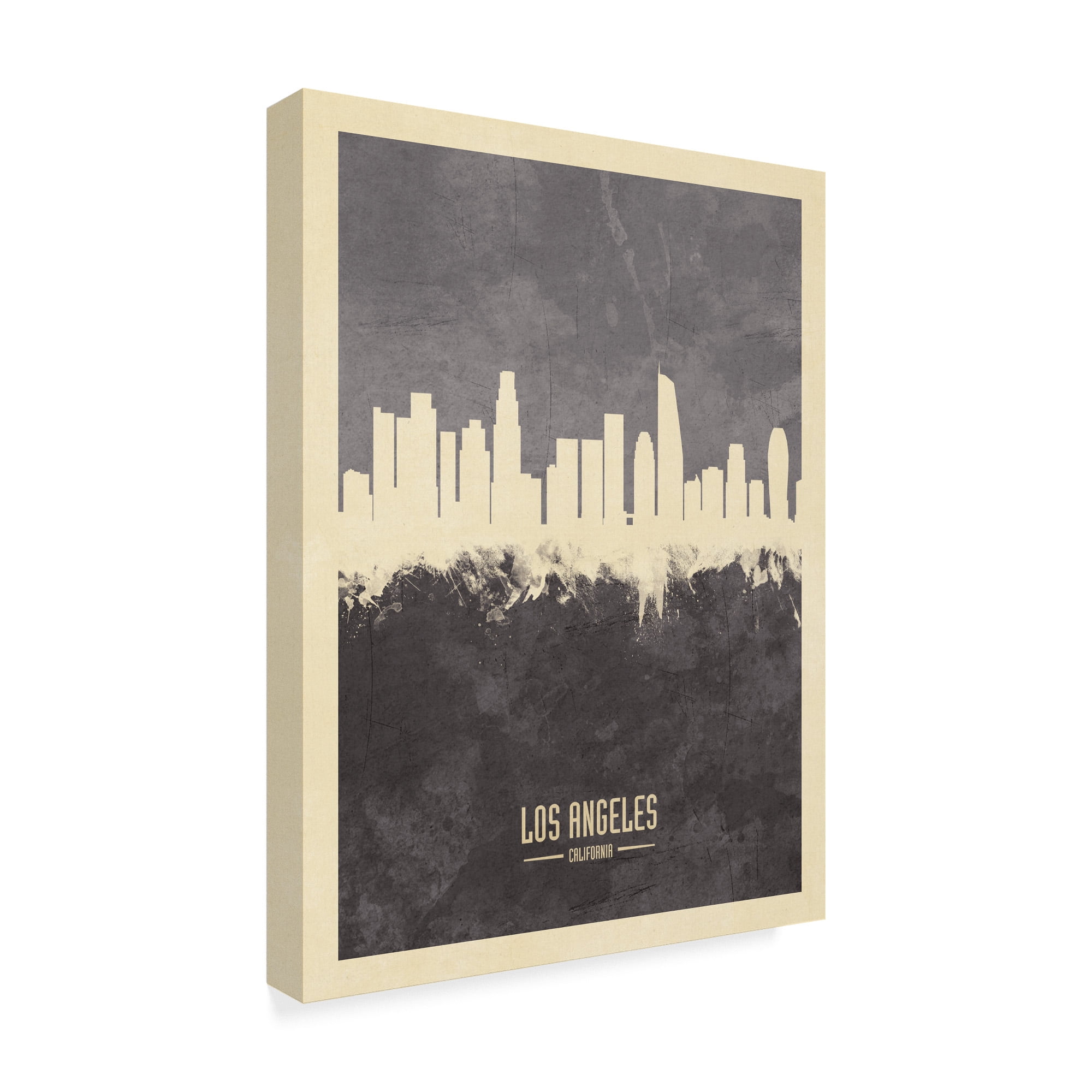 Trademark Fine Art 'Los Angeles California Skyline Gray' Canvas Art by Michael Tompsett