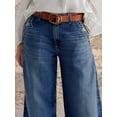 thumbnail image 4 of Pantalones vaqueros anchos Flamingals para mujer, cintura media, holgados, azul marino, talla M, 4 of 6