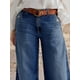thumbnail image 4 of Vaqueros anchos Flamingals para mujer, cintura media, azul marino, XL, 4 of 6