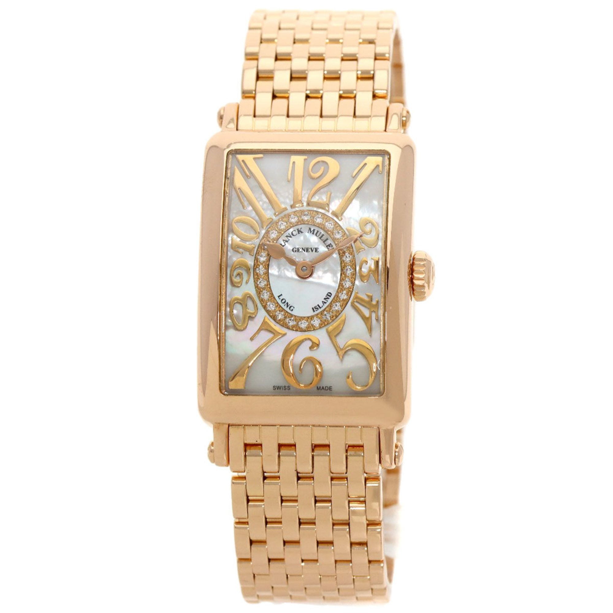 Pre-Owned Franck Muller 902QZRELMOP CD1R Long Island Diamond Mother-of-Pearl Watch in... (Good)