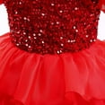 thumbnail image 4 of Girls Princess Dress Kids Ruffles Lace Sequence Wedding Gown Birthday Party Costumes, 4 of 6