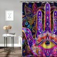 thumbnail image 2 of Orinice Psychedelic Art Bathroom Decor Set, Colorful Luxurious Graphic Print Polyester Fabric Fashion Shower Curtain Set with Hooks, Chic Modern Design, Waterproof 36x72, 2 of 7